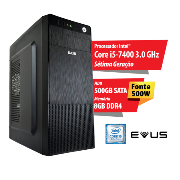Microcomputador Evus Neo 508, Core i5-7400 3.0 GHz, 8GB DDR4, HD 500GB