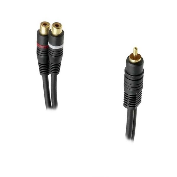 Cabo de Audio Y Evus C-016 1 RCA Macho x 2 RCA Femea 20cm